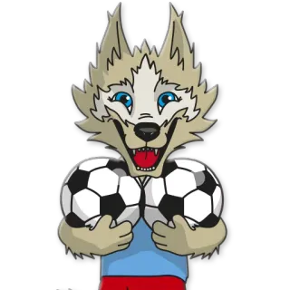 🍼 Wolf, Fußball, Fußball, Cartoon, Sport, Maskottchen telegram sticker