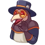 🦅 médecin de peste, oiseau, masque, steampunk, dessin animé whatsapp sticker