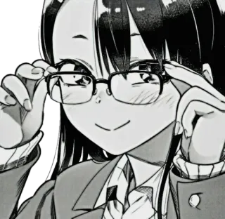 ◾️ Anime, Mädchen, Brille, Schuluniform, Manga telegram sticker