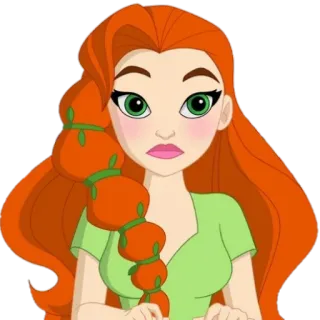 😟 Poison Ivy DC Super Hero Girls Poison Ivy, DC Super Hero Girls, cartoon, character, superhero telegram sticker