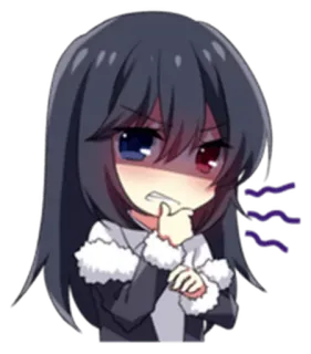 😣 Anime, Fille, Dessin animé, En colère, Autocollant telegram sticker