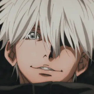 🧊 Gojo Satoru Jujutsu Kaisen อนิเมะ, มังงะ, โกะโจ ซาโตรุ, มหาเวทย์ผนึกมาร, ผมขาว, ตัวละคร telegram sticker