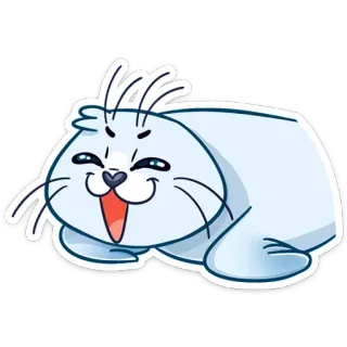 😂 anjing laut, binatang, imut, kartun, senang, hewan laut, mamalia telegram sticker