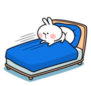 😴 cartoon, rabbit, bed, sleep, cute, animal telegram sticker