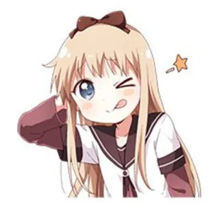 😜 Anime Mädchen, Cartoon, Kawaii, Süß, Zwinkern, Stern whatsapp sticker