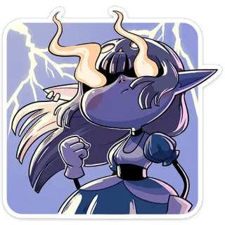 😈 personaje, pegatina, rayo, anime, dibujos animados, fantasía telegram sticker