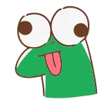 🤪 rana, cartone animato, stupido, goffo, occhi, lingua whatsapp sticker