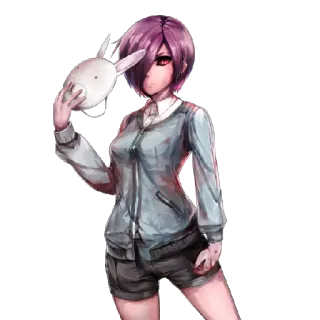 😒 Touka Kirishima Tokyo Ghoul Anime, Mädchen, Maske, Charakter telegram sticker