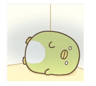 😨 carino, kawaii, verde, animale, pinguino, chibi whatsapp sticker