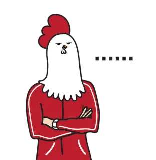 😒 Huhn, Tier, Vogel, Trainingsanzug, Cartoon, Aufkleber telegram sticker