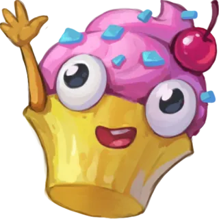 ✋ คัพเค้ก, ของหวาน, อาหาร, น่ารัก, การ์ตูน, หวาน, ขนม, ขนมหวาน telegram sticker