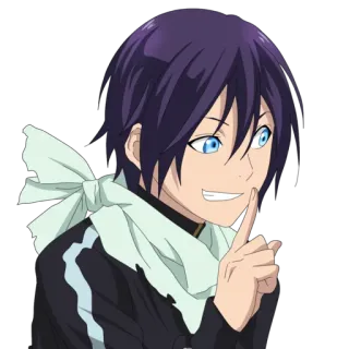 🤫 Yato Noragami Аниме, Ято, Норагами, Персонаж, Тссс, Палец к губам whatsapp sticker