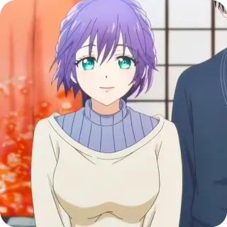 🙂 ragazza anime, donna, personaggio, ritratto, sorriso, carina telegram sticker