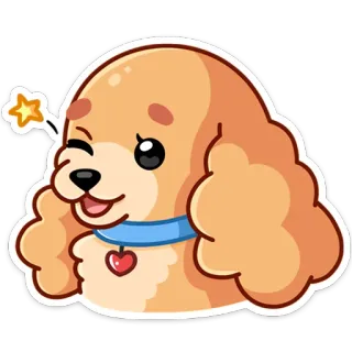 😉 Hund, süß, Welpe, Cartoon, Haustier, Tier, kawaii telegram sticker