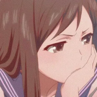 🕸 Anime, Dziewczyna, Smutna, Manga, Uczennica, Mundur telegram sticker