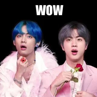 😍 WOW wow, reakcja, zaskoczony, kpop, mężczyźni telegram sticker