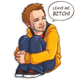 😭 LEAVE ME, BITCH! weinen, traurig, verärgert, Cartoon telegram sticker