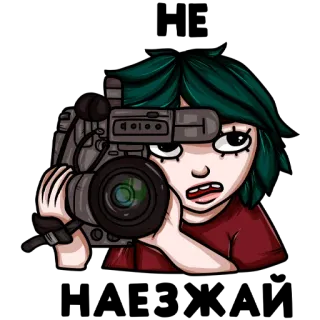 😠 kamera, gadis, film, film, sutradara, kamera video whatsapp sticker