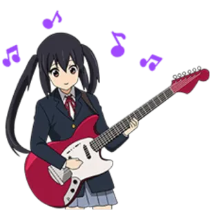 🎵 Anime, Garota, Guitarra, Música, Bonito, Desenho animado telegram sticker