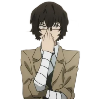 🤓 Osamu Dazai Bungou Stray Dogs Anime, Personaggio, Occhiali, Dazai, Bungou Stray Dogs telegram sticker