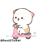 🚶♀ @FarsiSticker urso, scooter, fofo, desenho animado telegram sticker