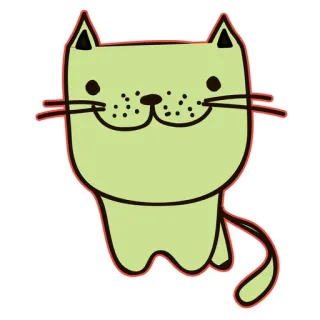 💚 кот, котёнок, милый, животное, стикер, мультфильм, кошачий telegram sticker