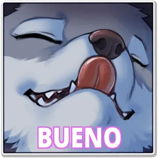 😤 BUENO หมา, สัตว์, เลีย, มีความสุข, ดี telegram sticker