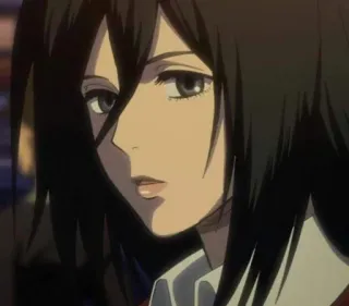 🌿 Mikasa Ackerman Attack on Titan anime, character, Mikasa, Attack on Titan telegram sticker