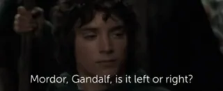❓ Frodo Lord of the Rings Mordor, Gandalf, is it left or right? Il Signore degli Anelli, Frodo, Gandalf, Mordor telegram sticker