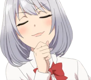 🤔 anime, dziewczyna, słodkie, uśmiechnięta, kreskówka telegram sticker