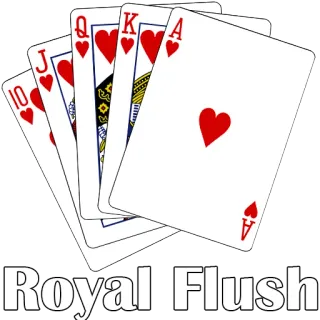 🔟 Royal Flush Karten, Casino, Royal Flush, Poker, Glücksspiel whatsapp sticker