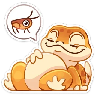 ☺ ящерица, геккон, рептилия, животное, насекомое, сон, милый, мультфильм telegram sticker