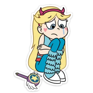 😭 Star Butterfly Star vs. the Forces of Evil hoạt hình, khóc, buồn, phép thuật, đũa phép, Star Butterfly whatsapp sticker