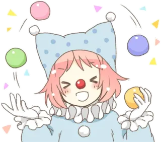 🤡 Clown, Jonglage, Anime, Mignon, Dessin animé, Personnage telegram sticker