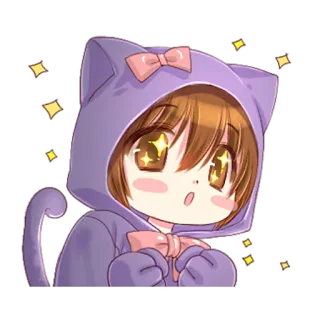 ✨ gato, anime, lindo, kawaii, brillo telegram sticker