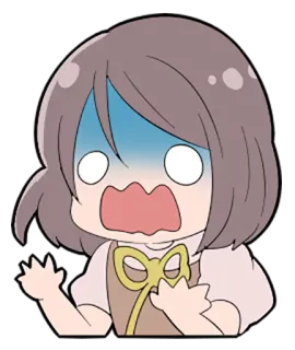 😨 动漫, Q版, 震惊, 惊讶, 可爱, 卡通 telegram sticker