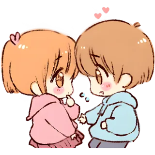 🥹 cặp đôi, tình yêu, hoạt hình, dễ thương, lãng mạn, trái tim, mối quan hệ, anime whatsapp sticker
