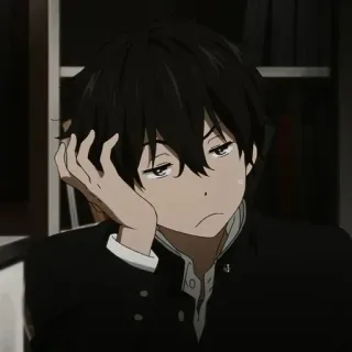 🖤 Houtarou Oreki Hyouka Anime, Personnage, Hyouka, Étudiant, ennuyé, Manga, Oreki Houtarou telegram sticker