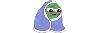 ☘ Pepe the Frog Пепе, лягушка, мем, интернет-мем, грустный, одеяло telegram sticker