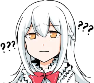 🤨 ??? signo de interrogación, confundido, anime, manga, expresión, pegatina telegram sticker