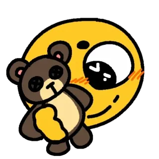 🥺 Emoji, Boneka beruang, Imut, Senang, Kawaii, Kartun, Kuning telegram sticker