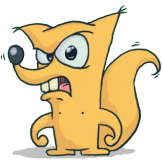 😠 กระรอก, การ์ตูน, โกรธ, ตลก, สัตว์ telegram sticker