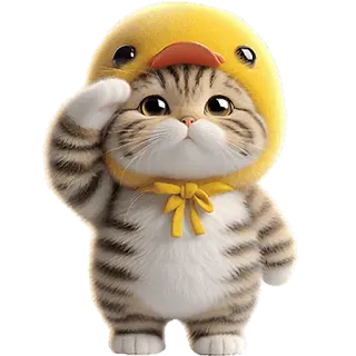🫡 cat, duck, animal, cute, pet, kitten, salute whatsapp sticker