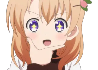 🤔 anime, girl, cute, sparkly eyes, cartoon telegram sticker