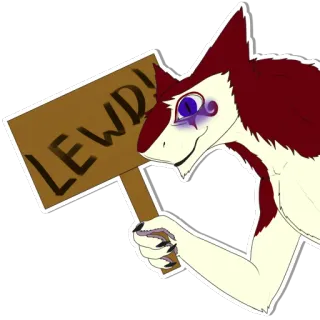 😳 LEWD! Фурри, Антро, Лепро, Знак, Животное, Иллюстрация telegram sticker
