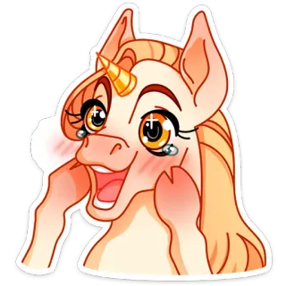 😃 unicorn, poni, kartun, lucu, fantasi, mitos whatsapp sticker