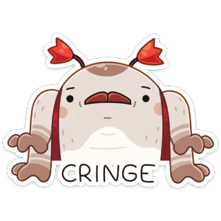 😖 CRINGE cringe, funny, sticker, cartoon, character telegram sticker