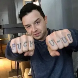 🔫 FUCK U-UP tatuagem, palavrão, ofensivo telegram sticker