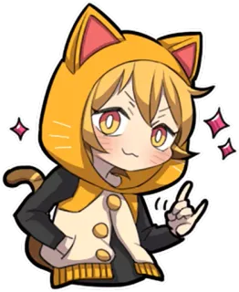 🤘 애니메이션, 고양이, 스티커, 만화, 카와이, 동물 귀, 귀여운 telegram sticker
