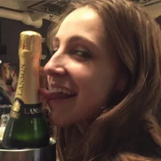 🇧🇪 LANSON frau, flasche, alkohol, party, feier, champagner telegram sticker